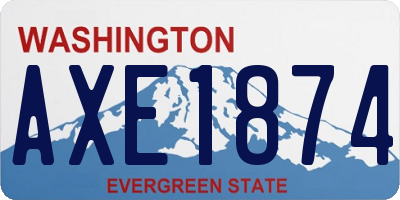 WA license plate AXE1874