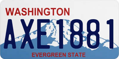 WA license plate AXE1881