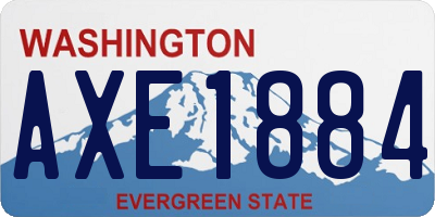 WA license plate AXE1884