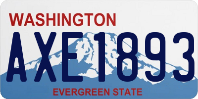 WA license plate AXE1893