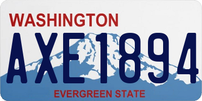 WA license plate AXE1894