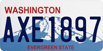 WA license plate AXE1897