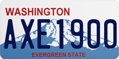 WA license plate AXE1900