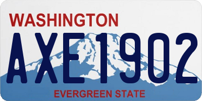 WA license plate AXE1902