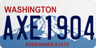 WA license plate AXE1904