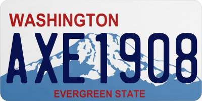 WA license plate AXE1908