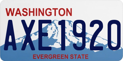WA license plate AXE1920