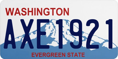 WA license plate AXE1921