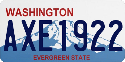 WA license plate AXE1922