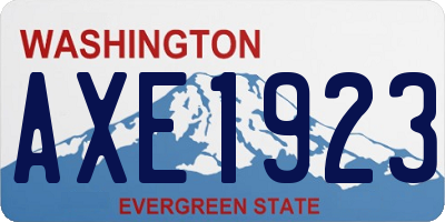 WA license plate AXE1923