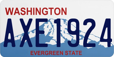 WA license plate AXE1924
