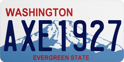 WA license plate AXE1927