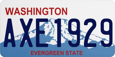 WA license plate AXE1929