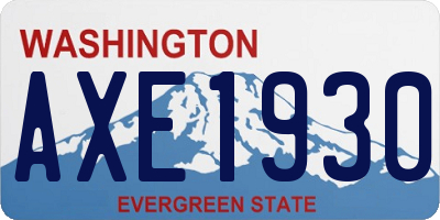 WA license plate AXE1930