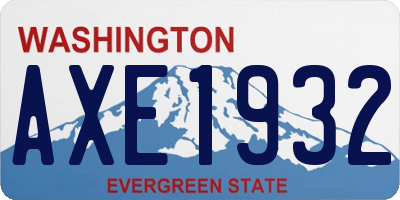 WA license plate AXE1932