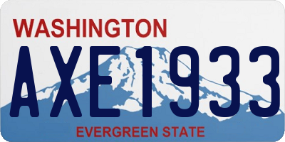 WA license plate AXE1933