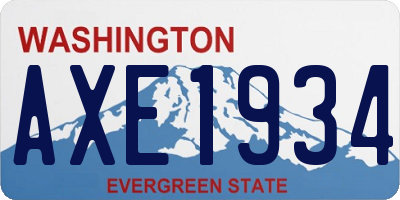 WA license plate AXE1934