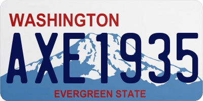 WA license plate AXE1935