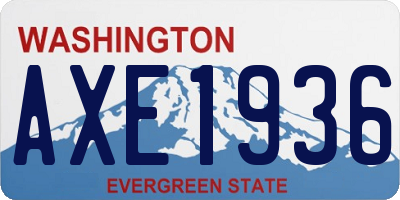 WA license plate AXE1936