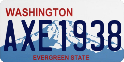 WA license plate AXE1938
