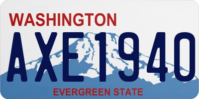 WA license plate AXE1940