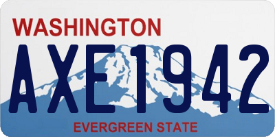 WA license plate AXE1942