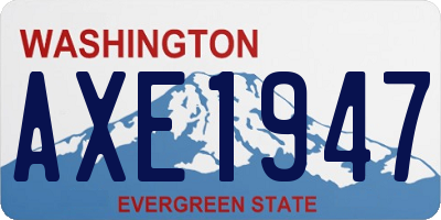 WA license plate AXE1947