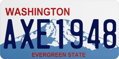 WA license plate AXE1948