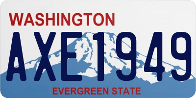 WA license plate AXE1949