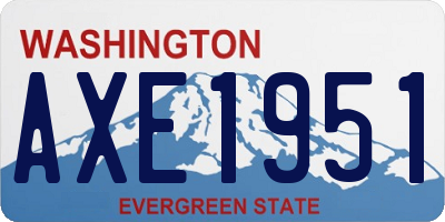 WA license plate AXE1951