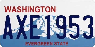 WA license plate AXE1953