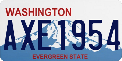 WA license plate AXE1954
