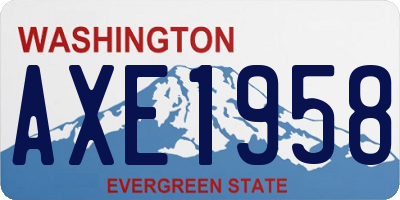 WA license plate AXE1958