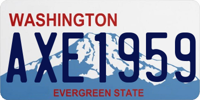 WA license plate AXE1959