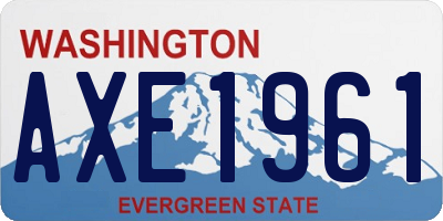 WA license plate AXE1961