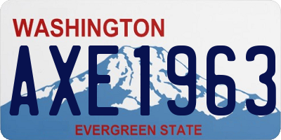 WA license plate AXE1963