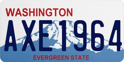 WA license plate AXE1964