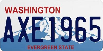 WA license plate AXE1965