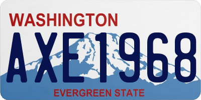 WA license plate AXE1968