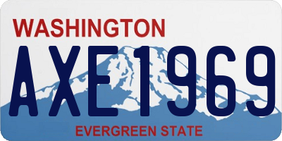 WA license plate AXE1969