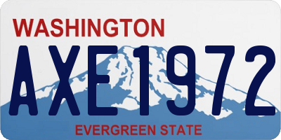 WA license plate AXE1972