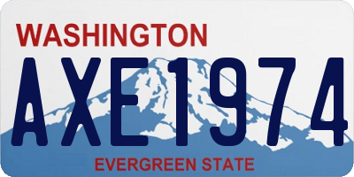 WA license plate AXE1974