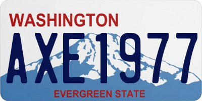 WA license plate AXE1977