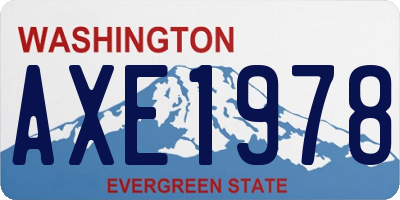 WA license plate AXE1978