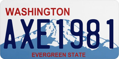 WA license plate AXE1981