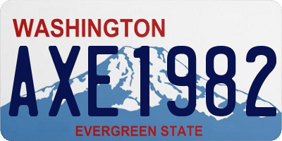 WA license plate AXE1982