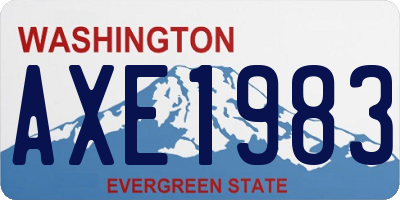 WA license plate AXE1983