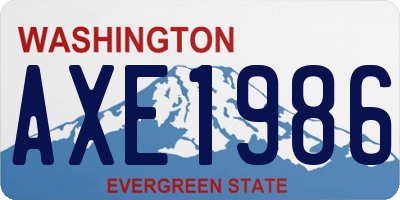 WA license plate AXE1986