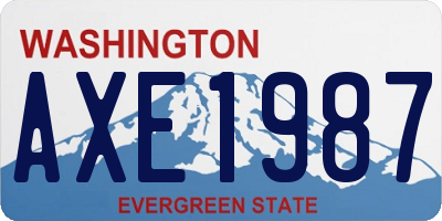 WA license plate AXE1987
