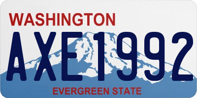 WA license plate AXE1992